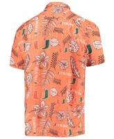 Men's Orange Miami Hurricanes Vintage-Like Floral Button-Up Shirt