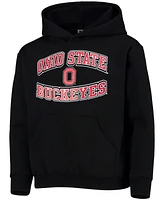 Big Boys and Girls Black Ohio State Buckeyes Powerblend Pullover Hoodie