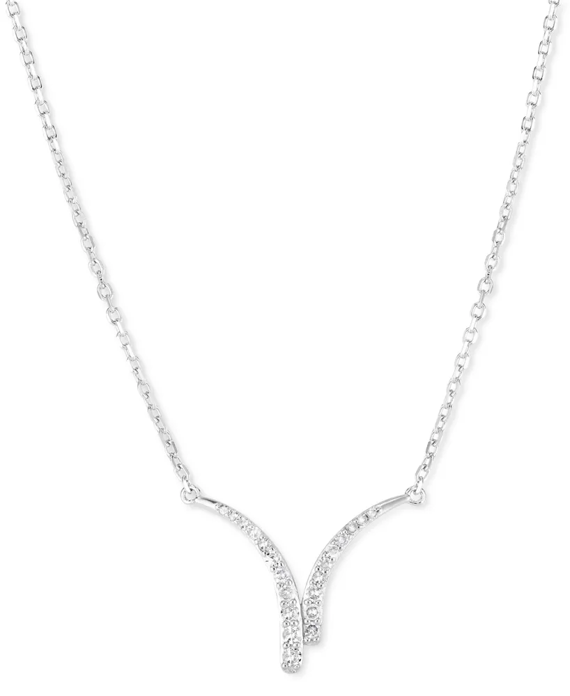 Diamond Fancy 18" Statement Necklace (1/5 ct. t.w.) in Sterling Silver