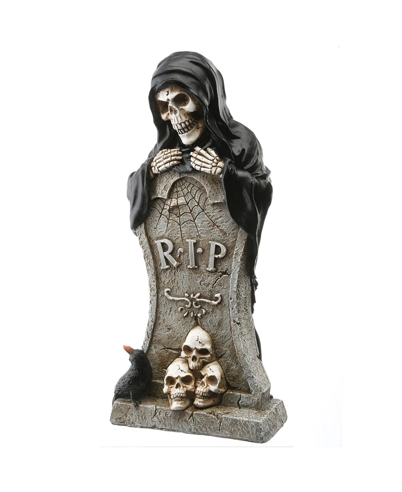 National Tree Company 12" Tombstone and Skeleton Reaper