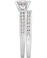 Diamond Princess-Cut Channel-Set Bridal Set (1-1/2 ct. t.w.) in 14k White Gold