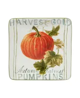 Certified International Autumn Harvest Canape Square Plate, Set of 4