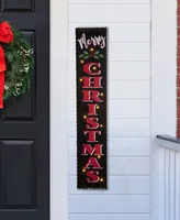 Glitzhome Lighted Wooden Christmas Porch Sign, 42"