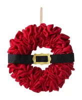 Glitzhome Christmas Belt Fabric Wreath, 18"