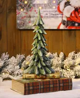 Glitzhome Resin Christmas Table Tree Decor, 14.75"