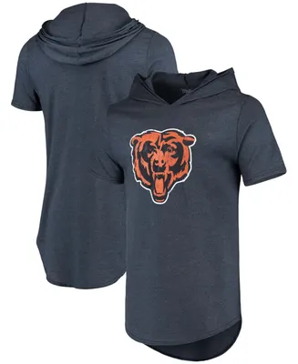 Men's Navy Chicago Bears Primary Logo Tri-Blend Hoodie T-shirt