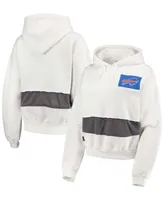 Women's White Buffalo Bills Crop Pullover Hoodie