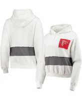 Women's White Atlanta Falcons Crop Dolman Pullover Hoodie