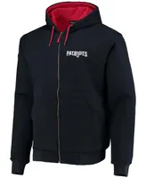 Men's Navy New England Patriots Craftsman Thermal Lined Full-Zip Hoodie