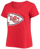 Women's Plus Travis Kelce Red Kansas City Chiefs Name Number V-Neck T-shirt