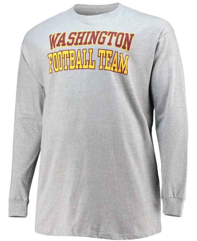 Men's Big and Tall Heathered Gray Washington Football Team Practice Long Sleeve T-shirt