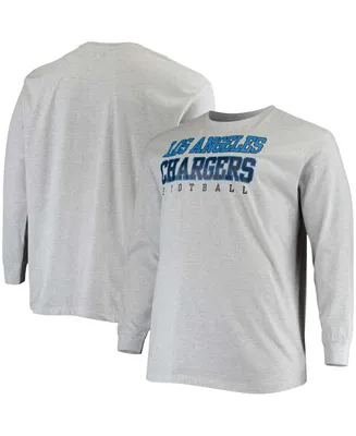 Men's Big and Tall Heathered Gray Los Angeles Chargers Practice Long Sleeve T-shirt