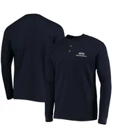 Men's College Navy Seattle Seahawks Maverick Thermal Henley Long Sleeve T-shirt