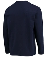 Men's Dunbrooke Navy Chicago Bears Logo Maverick Thermal Henley Long Sleeve T-shirt