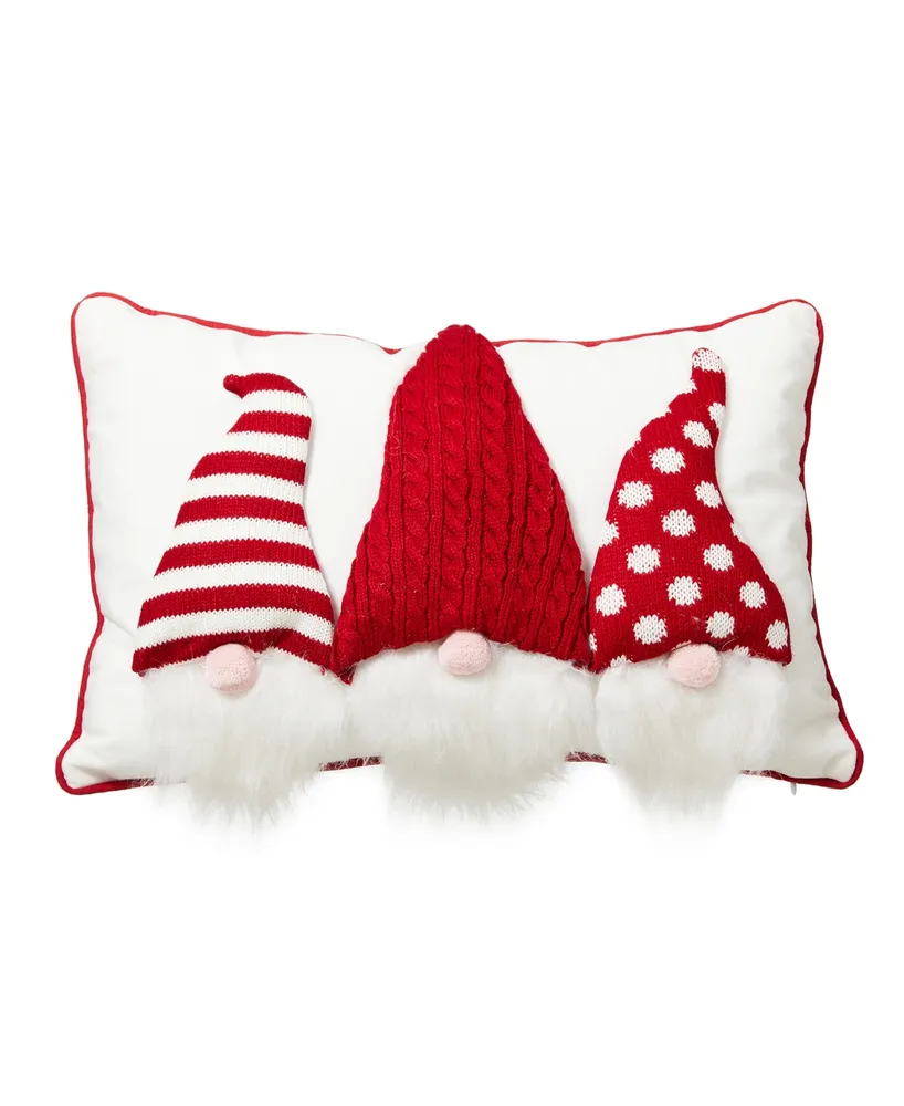 Glitzhome 3D Heavy Cotton Knitted Gnome Pillow