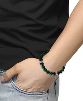 Effy Men's Green Tiger Eye & Onyx Bead Bracelet in Sterling Silver