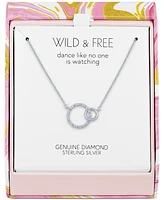 Diamond Accent Interlocked Circle 18" Pendant Necklace in Sterling Silver