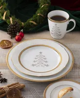 Charlotta 9" Holiday Tree Accent Plates, Set of 4