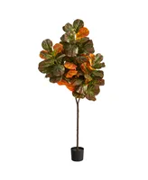 6' Autumn Fiddle Leaf Artificial Tree