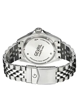 Gevril Men's Wall Street Silver-Tone Ion Plating Swiss Automatic Bracelet Watch 43 mm