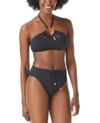 Vince Camuto Logo Ring Cutout Halter Bikini Top Bottoms
