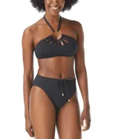 Vince Camuto Logo Ring Cutout Halter Bikini Top Bottoms