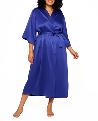 Victoria Plus Satin 3/4 Sleeve Long Robe