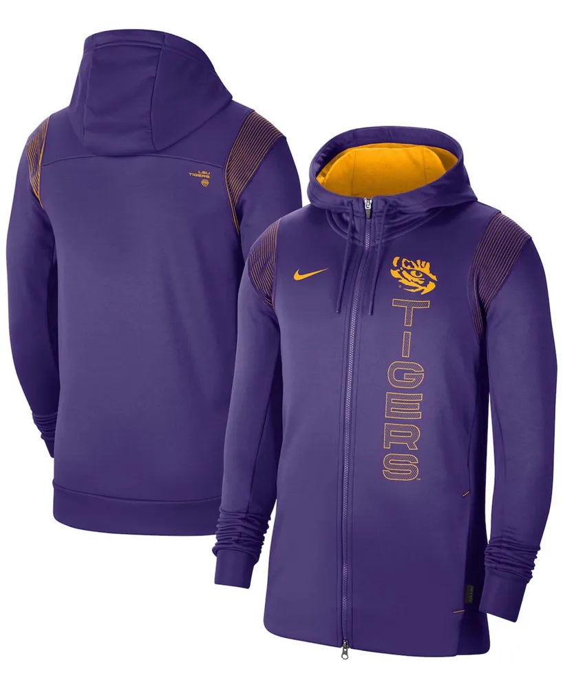 Men's Nike Purple LSU Tigers 2023 Sideline Player Quarter-Zip Hoodie Jacket