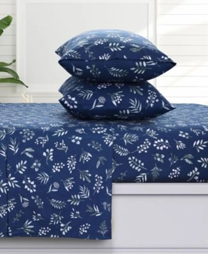 Azores Home Eva Floral Extra Deep Pocket Flannel Sheet Set