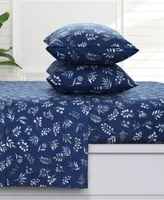 Azores Home Eva Floral Extra Deep Pocket Flannel Sheet Set