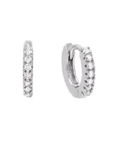 Cubic Zirconia Mini Huggie Earring in 14k Gold Plated Over Sterling Silver