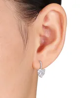 Lab-Created Moissanite Heart Leverback Earrings (4 ct. t.w.) in Sterling Silver
