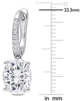 Lab-Created Moissanite Oval Leverback Drop Earrings (5-1/5 ct. t.w.) in Sterling Silver