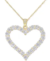 Lab-Grown Moissanite Heart 18" Pendant Necklace (2-2/5 ct. t.w.) in 18k Gold-Plated Sterling Silver