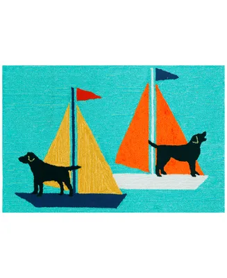 Liora Manne Front Porch Indoor/Outdoor Sailing Dogs 2' x 3' Area Rug