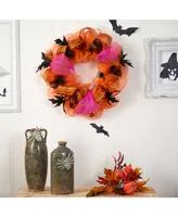 26" Halloween Spider Mesh Wreath