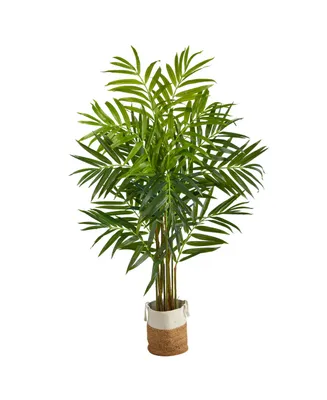 8' King Palm Artificial Tree in Planter