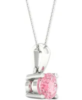 Forever Grown Diamonds Lab-Created Pink Diamond Solitaire 18" Pendant Necklace (1/3 ct. t.w.) in Sterling Silver