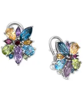 Effy Multi-Gemstone Flower Stud Earrings (6-1/20 ct. t.w.) in Sterling Silver