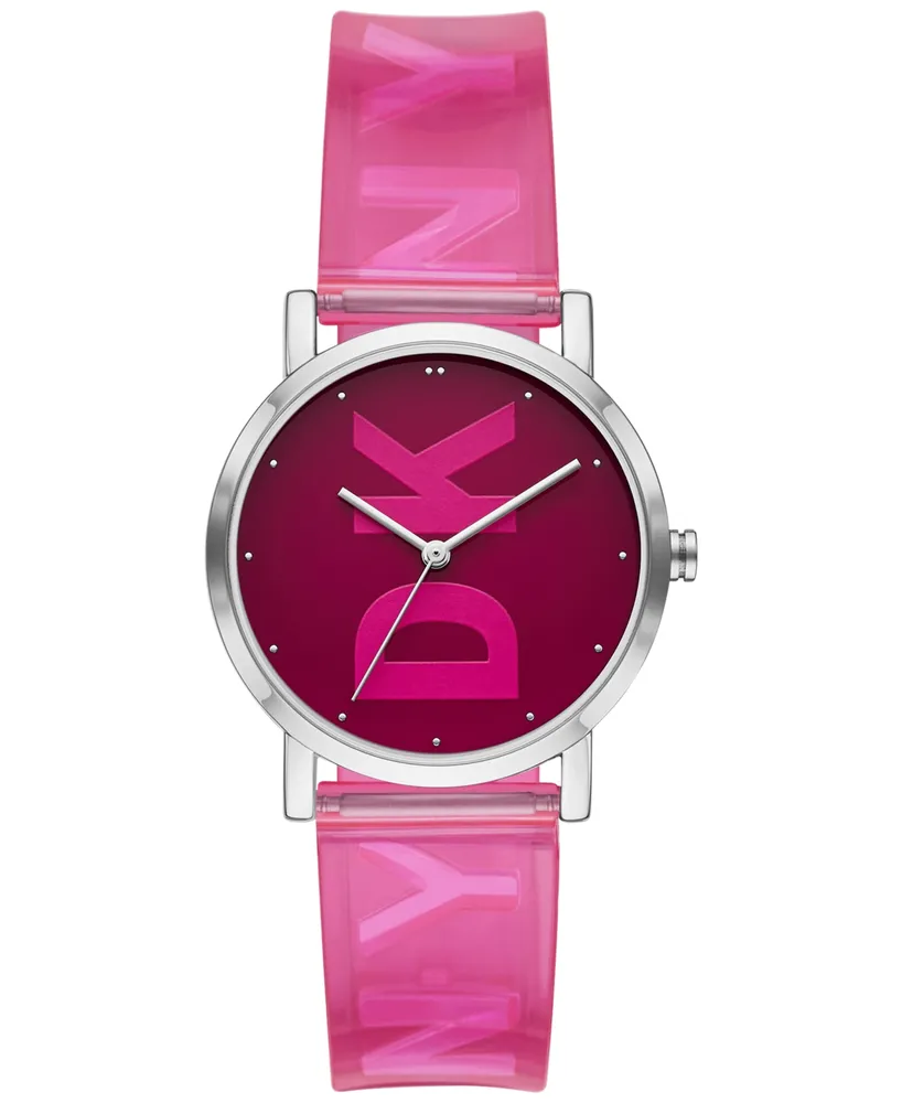Dkny Women's Soho Pink Strap Watch 34mm