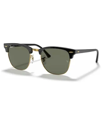Ray-Ban Unisex Polarized Low Bridge Fit Sunglasses, RB3016F Clubmaster Classic 55