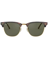 Ray-Ban Unisex Polarized Low Bridge Fit Sunglasses, RB3016F Clubmaster Classic 55