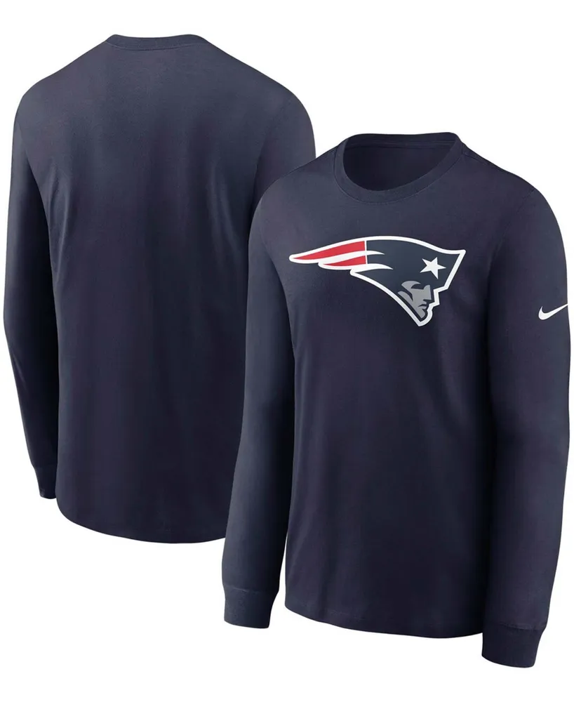 Men's Navy New England Patriots Primary Logo Long Sleeve T-shirt