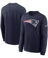 Men's Navy New England Patriots Primary Logo Long Sleeve T-shirt