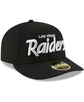 Men's Black Las Vegas Raiders Omaha Script Low Profile 59Fifty Fitted Hat