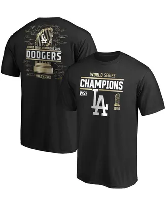 Men's Big and Tall Black Los Angeles Dodgers 2020 World Series Champions Signature Roster T-shirt