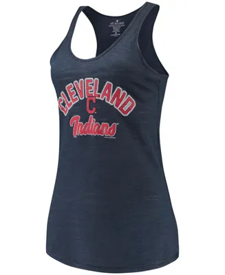 Women's Navy Cleveland Indians Multicount Racerback Tank Top