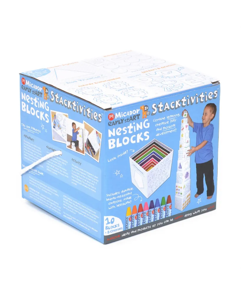 Micador early stART Stacktiviti Nesting Blocks and Crayon Set, 18 Pieces