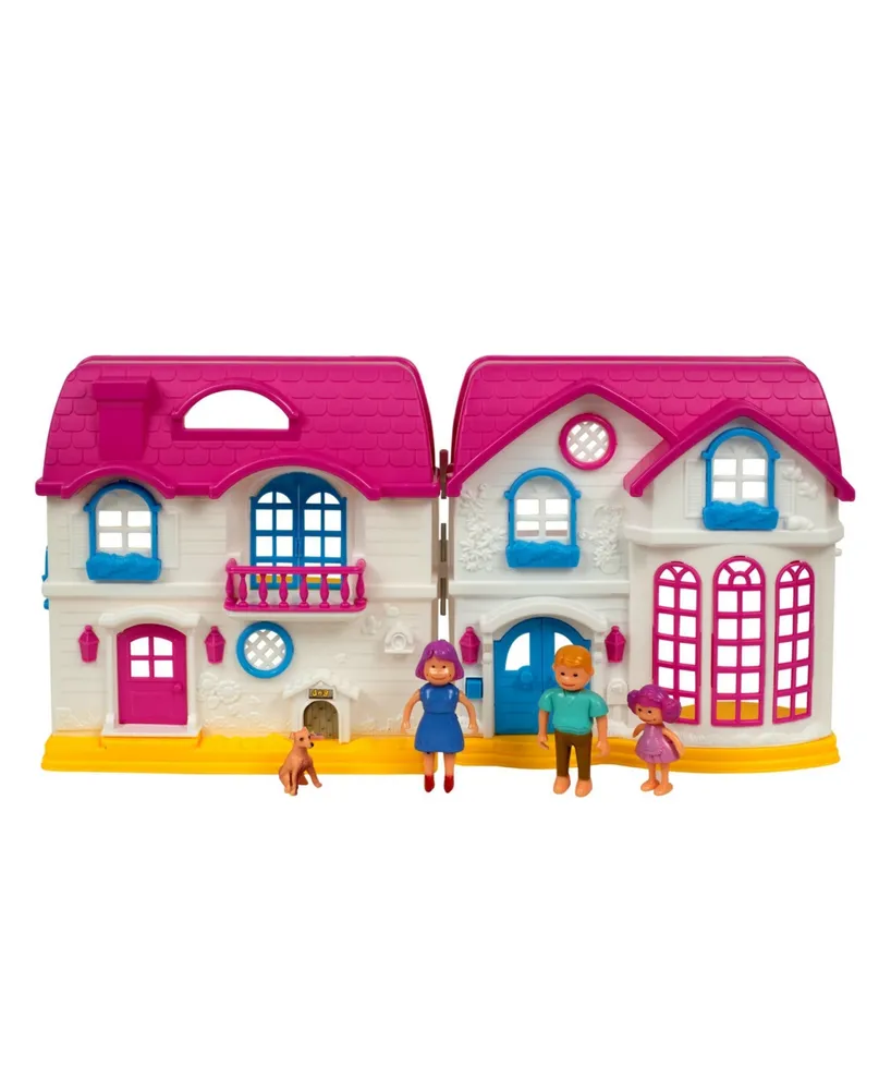 Musical Doll House with Figures and Accessories, Set of 21