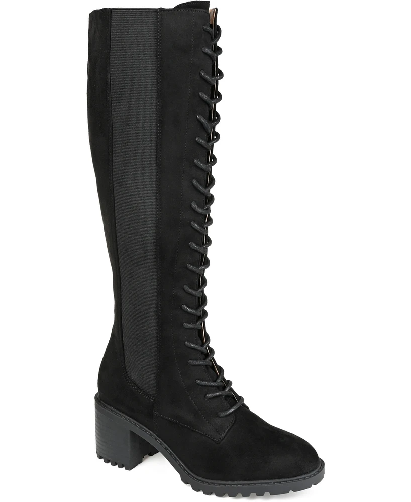 Journee Collection Women's Jenicca Extra Wide Calf Lace Up Boots